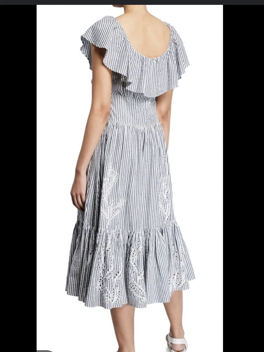 Tory Burch Blue & White Striped Maxi Dress
